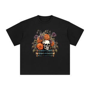 Halloween Book & Skull Graphic Tee-INNBLAC Fashion Apparel