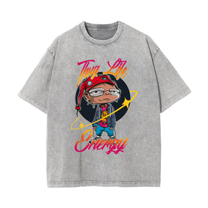 Gangsta Outfits Wash Graphic Tee-INNBLAC Fashion Apparel