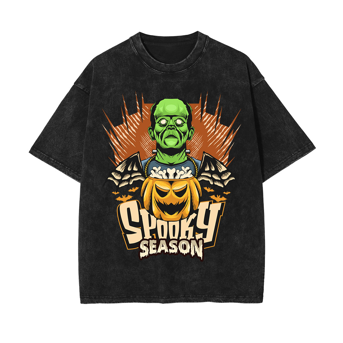 Spooky Season Graphic Washed Tee-INNBLAC Fashion Apparel