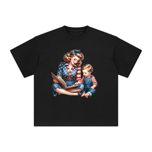 American Mom & Baby Boy Graphic Tee-INNBLAC Fashion Apparel