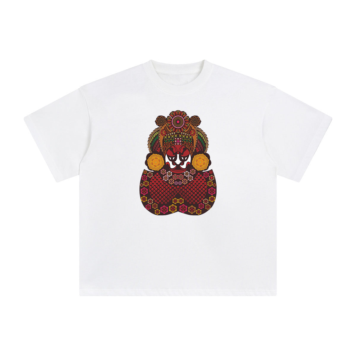 Chinese Face Painting Graphic Tee-INNBLAC Fashion Apparel