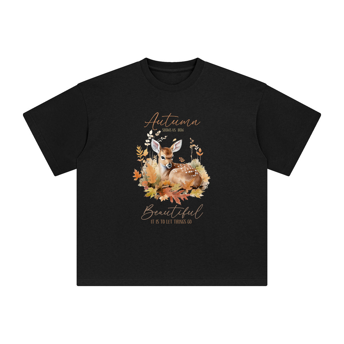 Autumn Deer Graphic Tee-INNBLAC Fashion Apparel