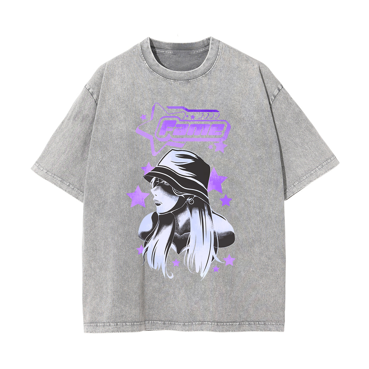 Fame Y2K Japanese Graphic Washed Tee-INNBLAC Fashion Apparel