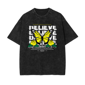 Butterfly Streetwear Illustration Graphic Tee-INNBLAC Fashion Apparel