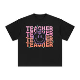 Teacher & Apple Emoji Graphic Tee-INNBLAC Fashion Apparel