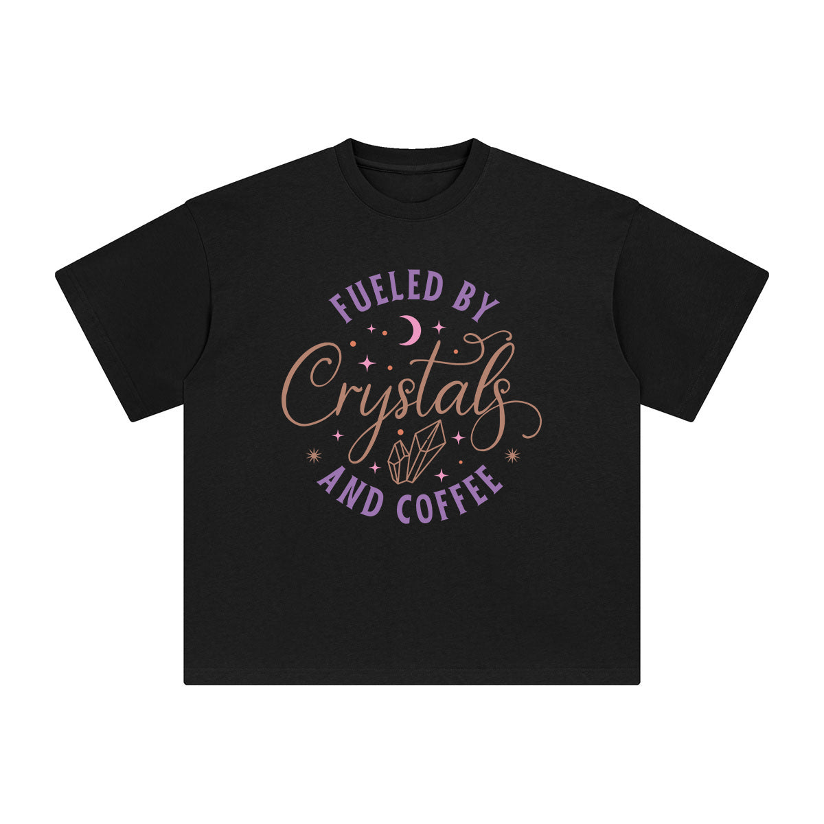 Fueled By Crystals And Coffee Graphic Tee-INNBLAC Fashion Apparel