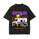 Brooklyn New York Graffiti Stone Wash Graphic Tee-INNBLAC Fashion Apparel