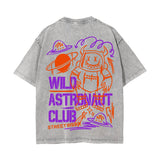 Wild Astronaut Graffiti Graphic Washed Tee-INNBLAC Fashion Apparel