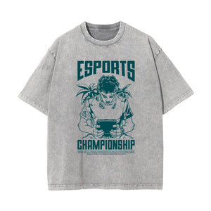 Esport Gaming Stone Wash Graphic Tee-INNBLAC Fashion Apparel