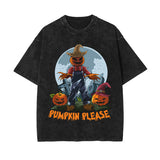 Pumpkin Please Graphic Washed Tee-INNBLAC Fashion Apparel