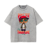 Gangsta Outfits Wash Graphic Tee-INNBLAC Fashion Apparel