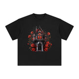 House With Rose Graphic Tee-INNBLAC Fashion Apparel