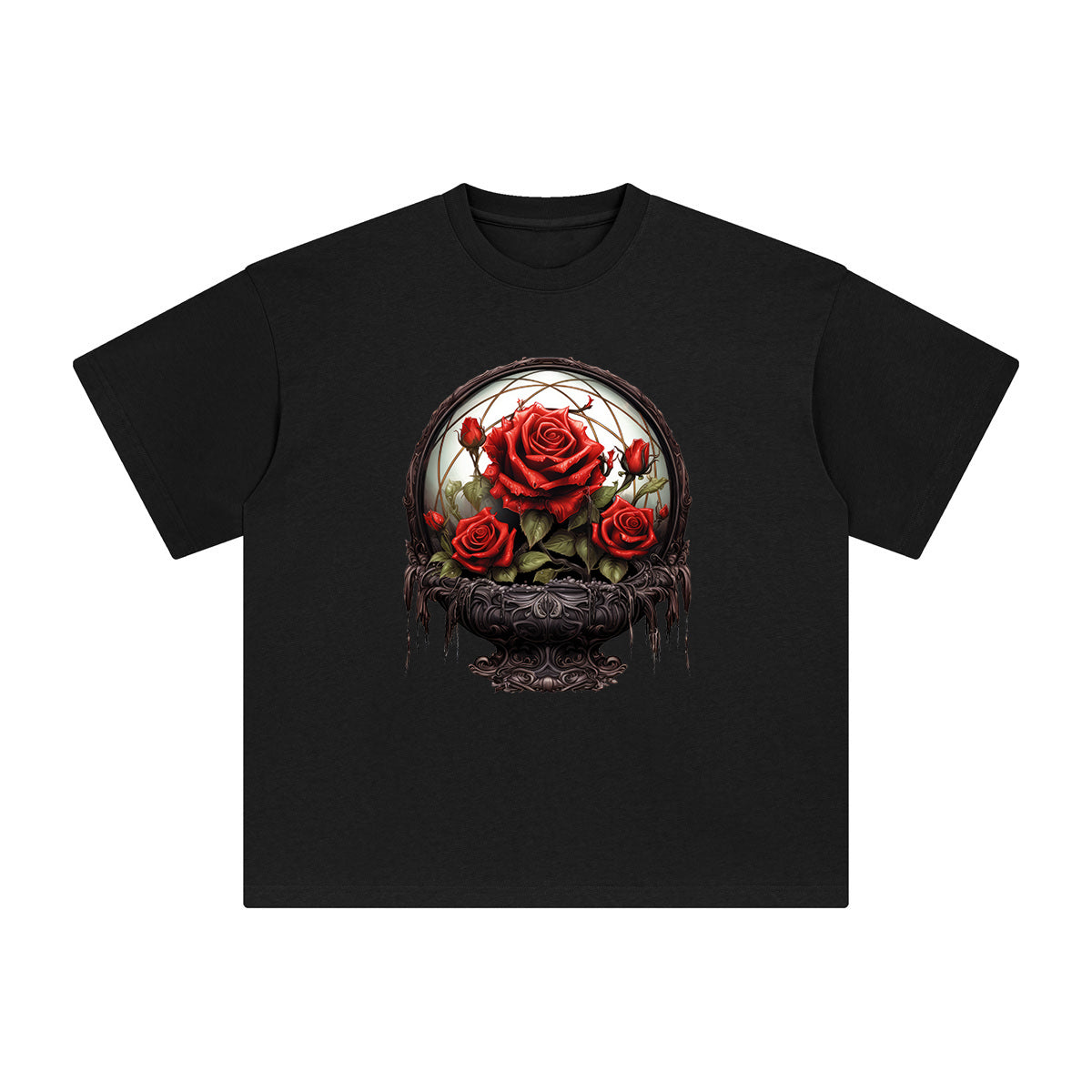 Rose Globe Graphic Tee-INNBLAC Fashion Apparel