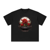 Rose Globe Graphic Tee-INNBLAC Fashion Apparel