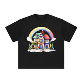 Rainbow Christmas Graphic Tee-INNBLAC Fashion Apparel