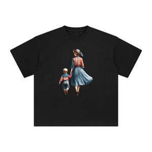 American Mom & Baby Boy Graphic Tee-INNBLAC Fashion Apparel