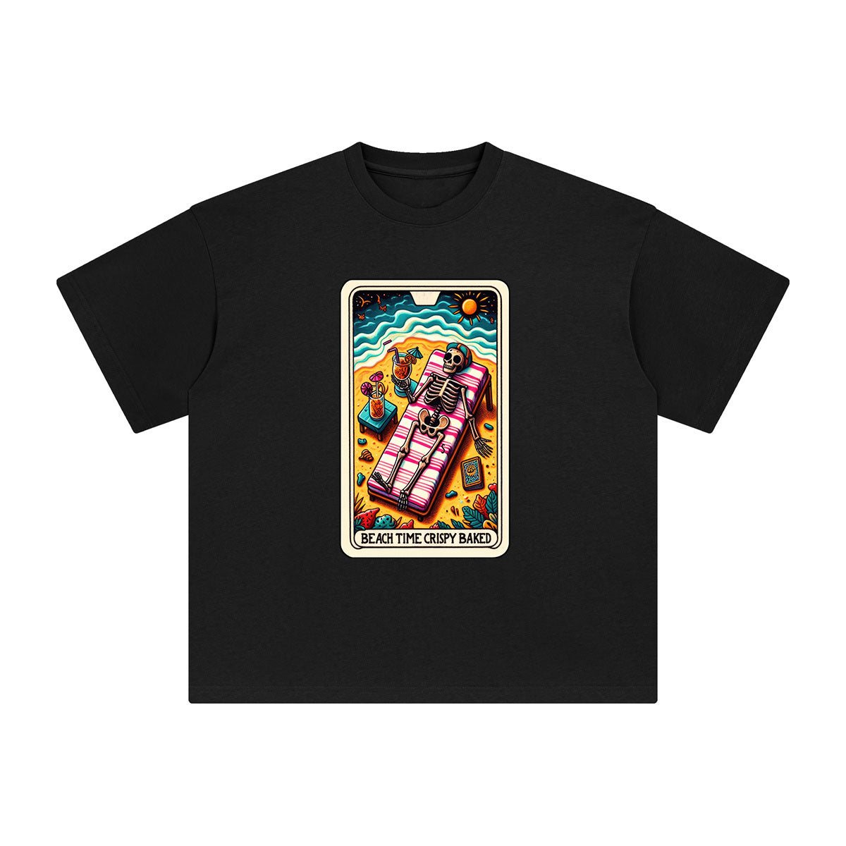 Beach Time Crispy Baked Graphic Tee-INNBLAC Fashion Apparel