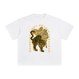 Tiger & Auspicious Clouds Graphic Tee-INNBLAC Fashion Apparel