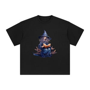 Witch Reading Book Graphic Tee-INNBLAC Fashion Apparel