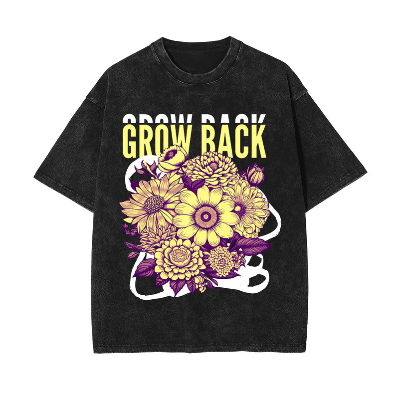 Grow Back Flowers Urban Graphic Tee-INNBLAC Fashion Apparel