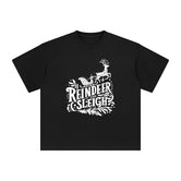 Reindeer And Sleigh Graphic Tee-INNBLAC Fashion Apparel