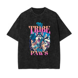 Cute Puppy Stone Wash Graphic Tee-INNBLAC Fashion Apparel