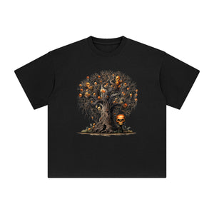 Halloween Skull Tree Graphic Tee-INNBLAC Fashion Apparel