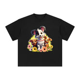 Happy 3D Puppies Graphic Tee-INNBLAC Fashion Apparel