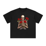 Skeleton With Roses Graphic Tee-INNBLAC Fashion Apparel