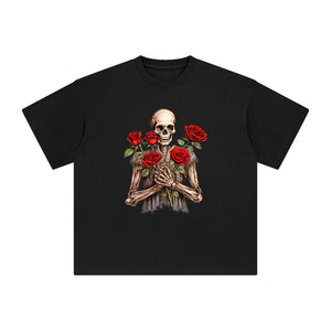 Skeleton With Roses Graphic Tee-INNBLAC Fashion Apparel