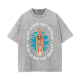 Surf Sleep Eat Repeat Graphic Tee-INNBLAC Fashion Apparel