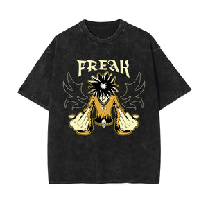 Freak Street Culture Stone Wash Graphic Tee-INNBLAC Fashion Apparel