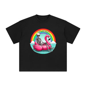 Skull & Flamingo Float Graphic Tee-INNBLAC Fashion Apparel