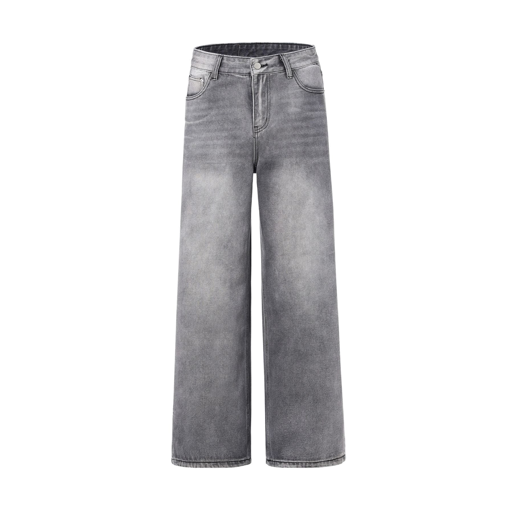 Relaxed Fit Wash Denim Gray Jeans-INNBLAC Fashion Apparel