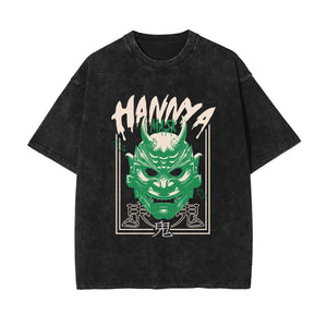 Hannya Mask Japanese Kanji Graphic Tee-INNBLAC Fashion Apparel