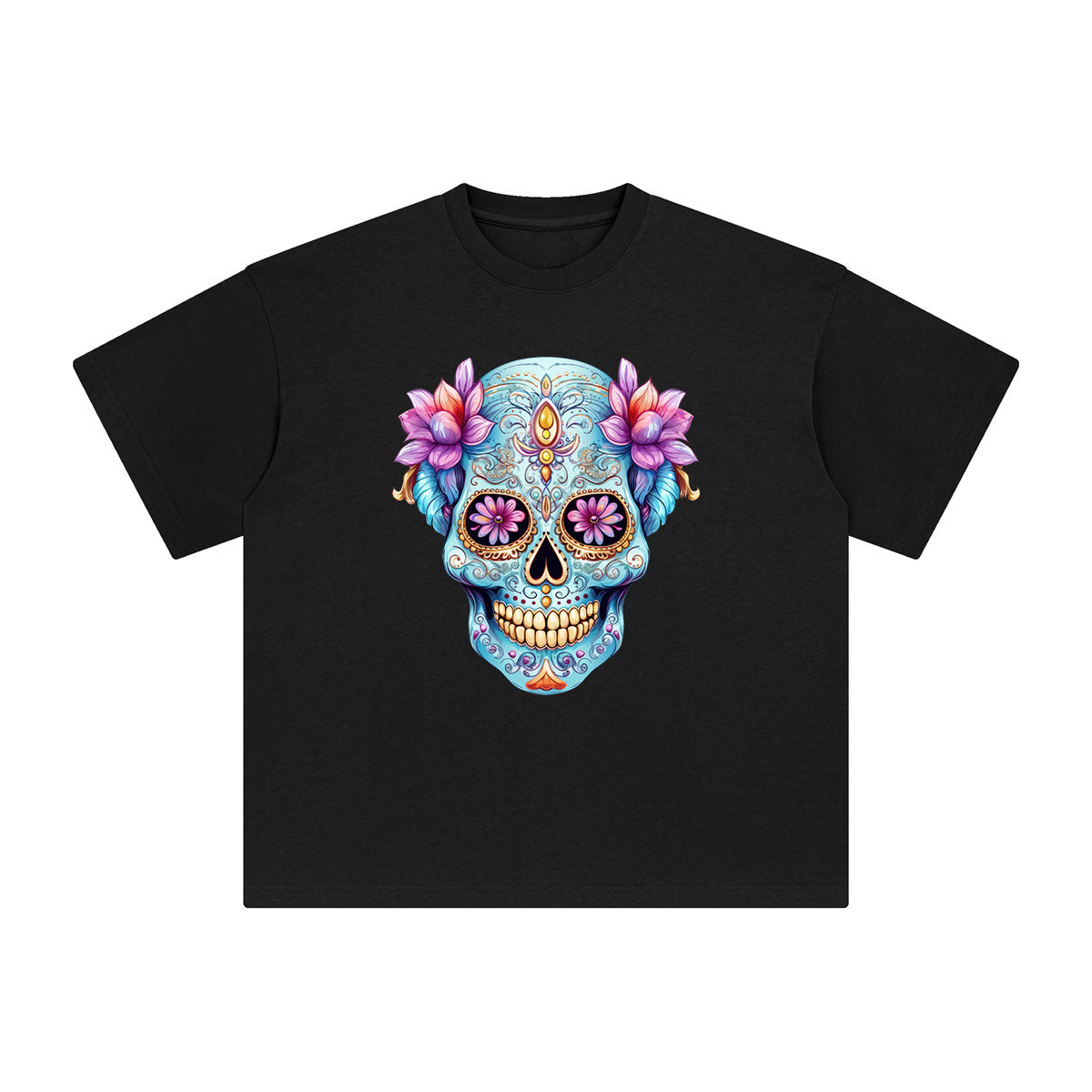 Beautiful Skull Graphic Tee-INNBLAC Fashion Apparel