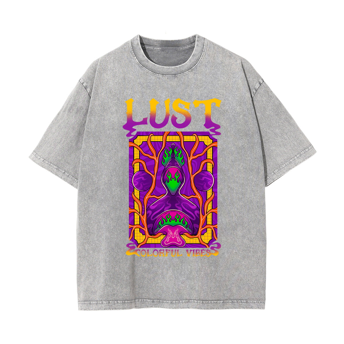 Lust Colorful Vibes Graphic Tee-INNBLAC Fashion Apparel