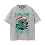 Christmas Is Calling Graphic Washed Tee-INNBLAC Fashion Apparel