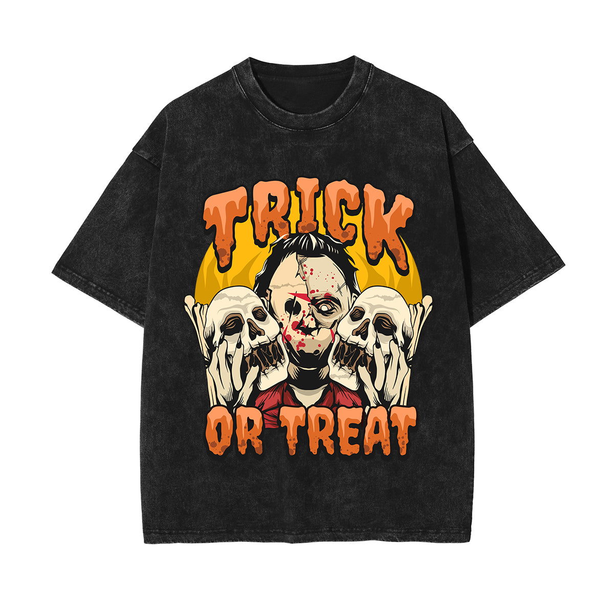 Trick Or Treat Graphic Washed Tee-INNBLAC Fashion Apparel