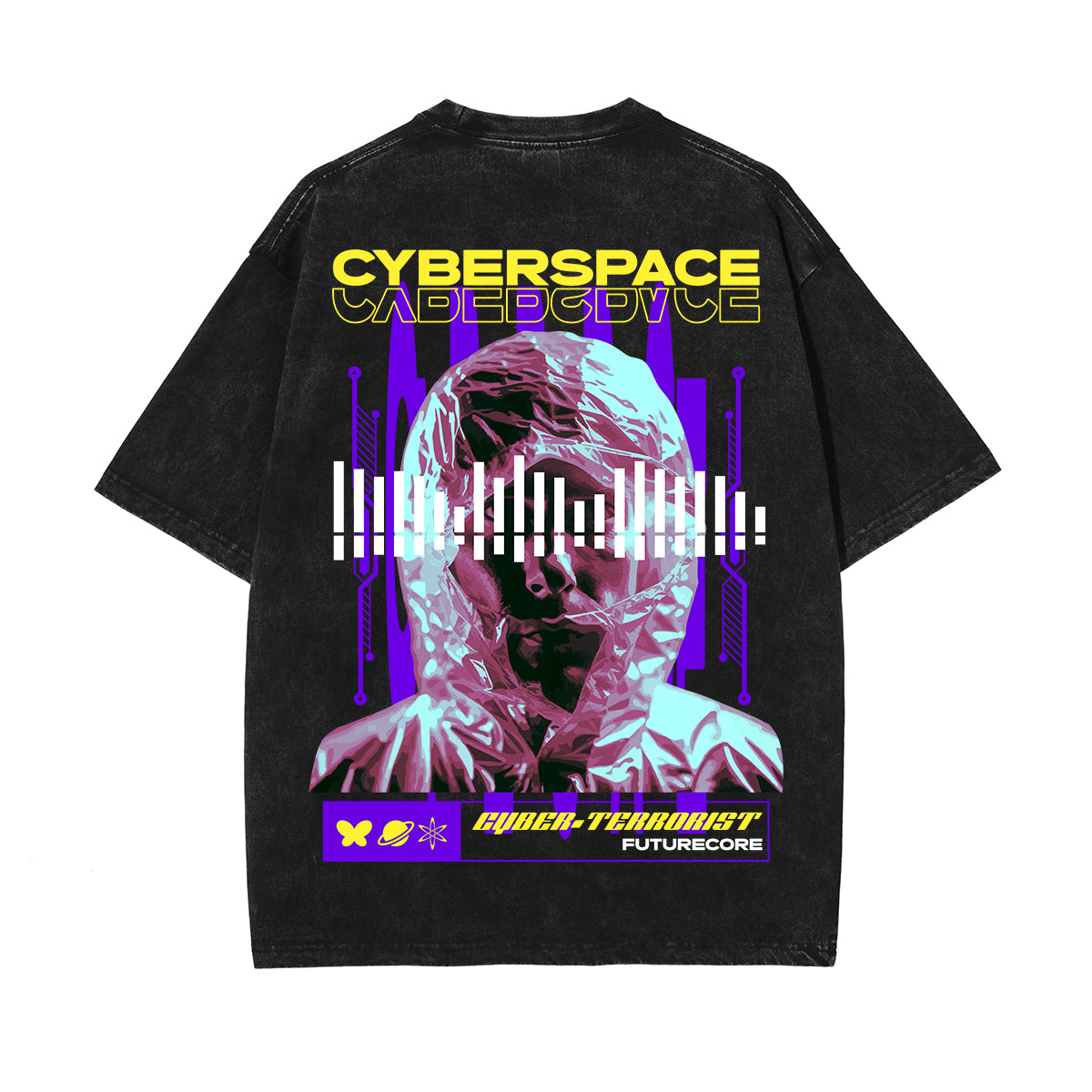 Cyberspace Futuristic Streetwear Graphic Tee-INNBLAC Fashion Apparel