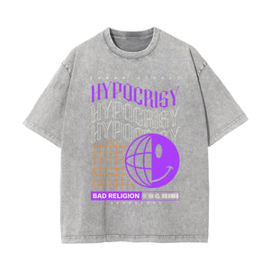 Hypocrisy Graphic Stone Wash Tee-INNBLAC Fashion Apparel