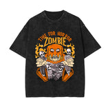 Time For Horror Graphic Washed Tee-INNBLAC Fashion Apparel