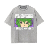 I Have No ldea Graphic Washed Tee-INNBLAC Fashion Apparel