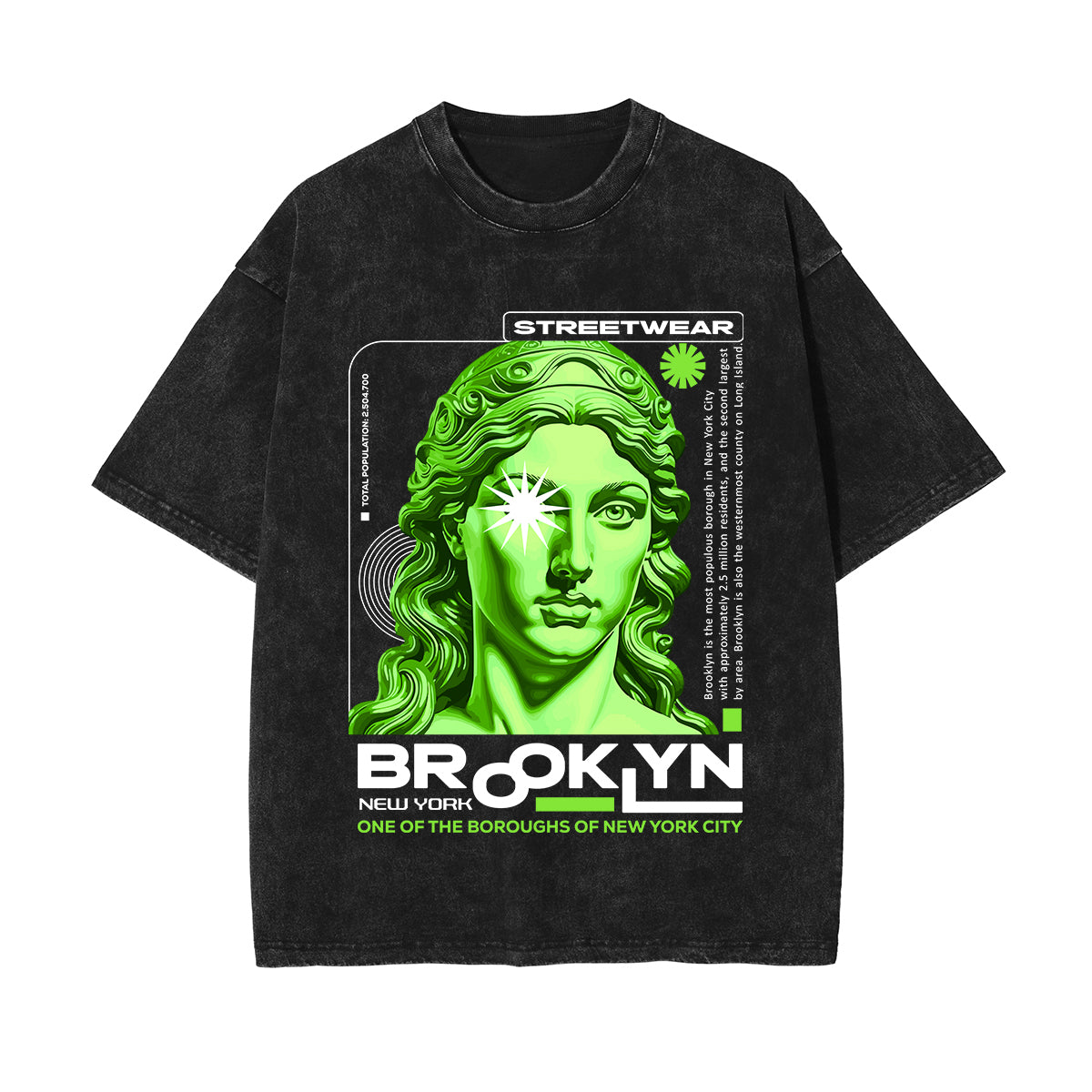 Brooklyn Urban Streetwear Statue Graphic Tee-INNBLAC Fashion Apparel