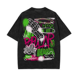 Graffiti Art Stone Wash Graphic Tee-INNBLAC Fashion Apparel