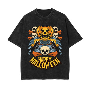 Happy Halloween Graphic Washed Tee-INNBLAC Fashion Apparel