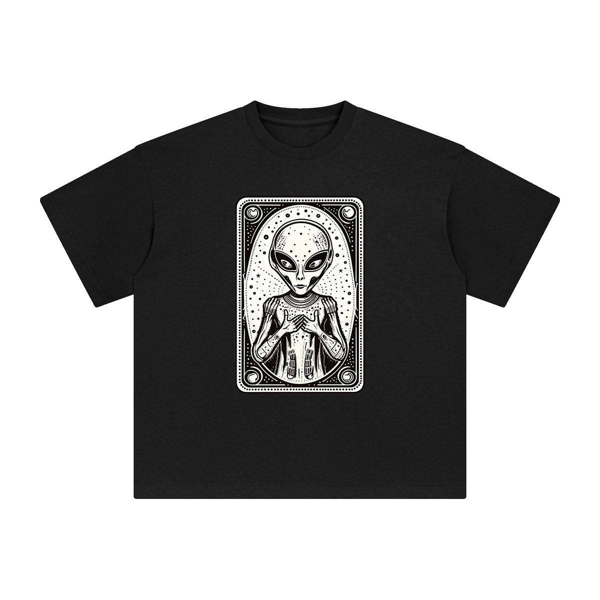 Alien Tarot Card Graphic Tee-INNBLAC Fashion Apparel