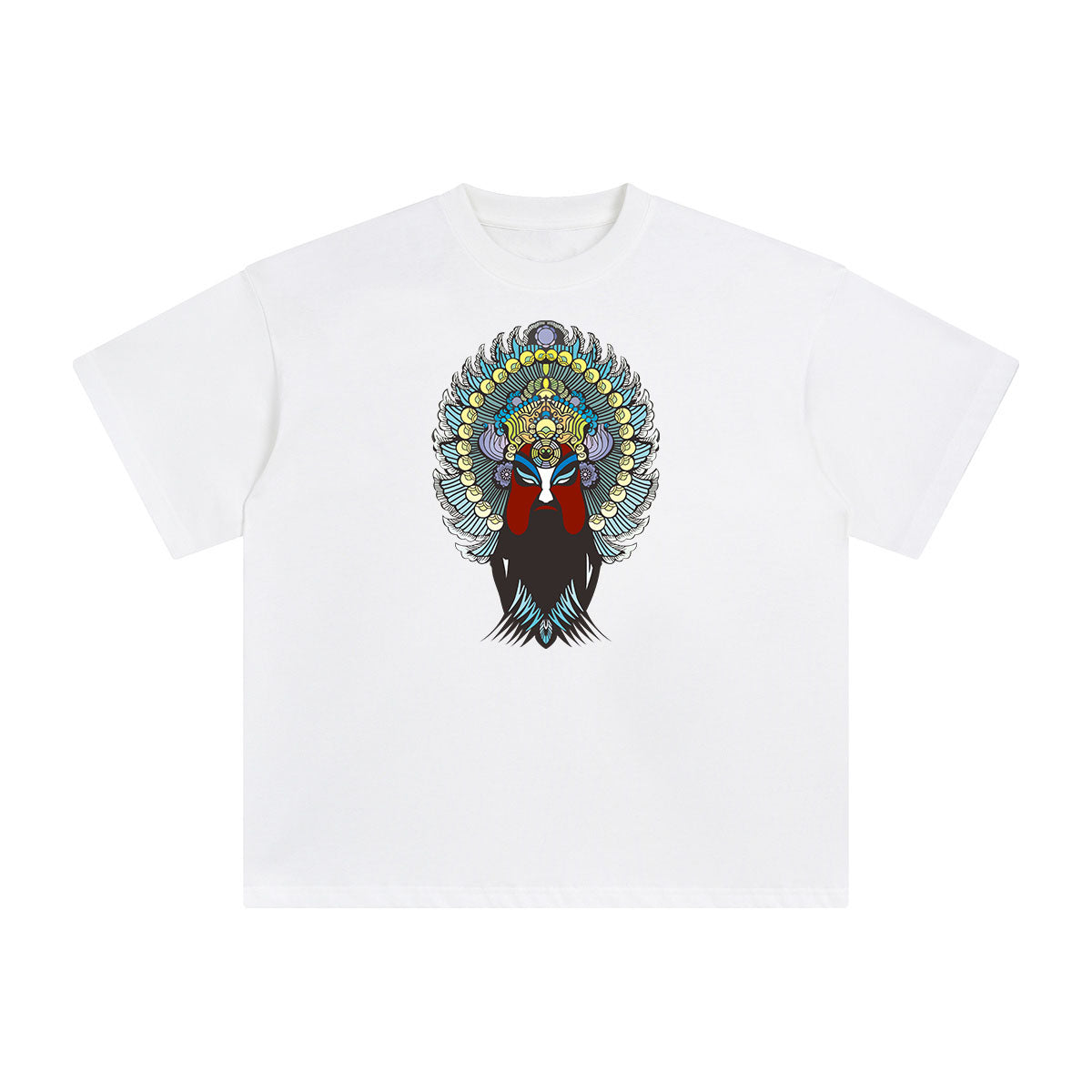 Gorgeous Peking Opera Masks Graphic Tee-INNBLAC Fashion Apparel