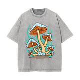 Cute Mushroom Washed Graphic Tee-INNBLAC Fashion Apparel