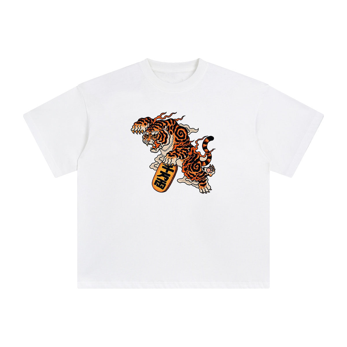 Chinese Characters Tiger Graphic Tee-INNBLAC Fashion Apparel